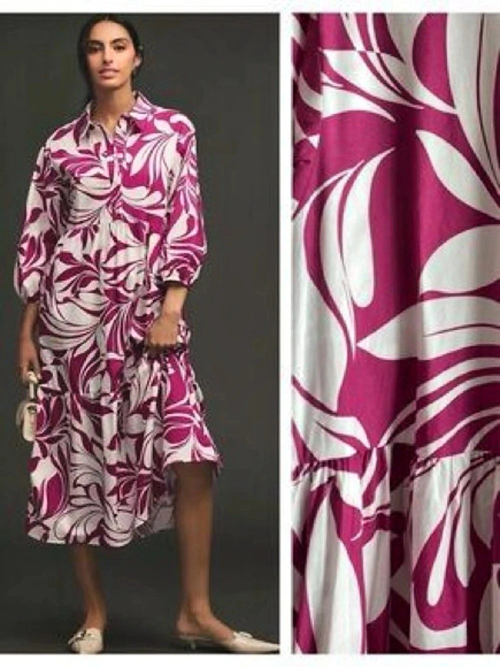 Anthropologie Maeve Bettina Tiered Shirt Dress